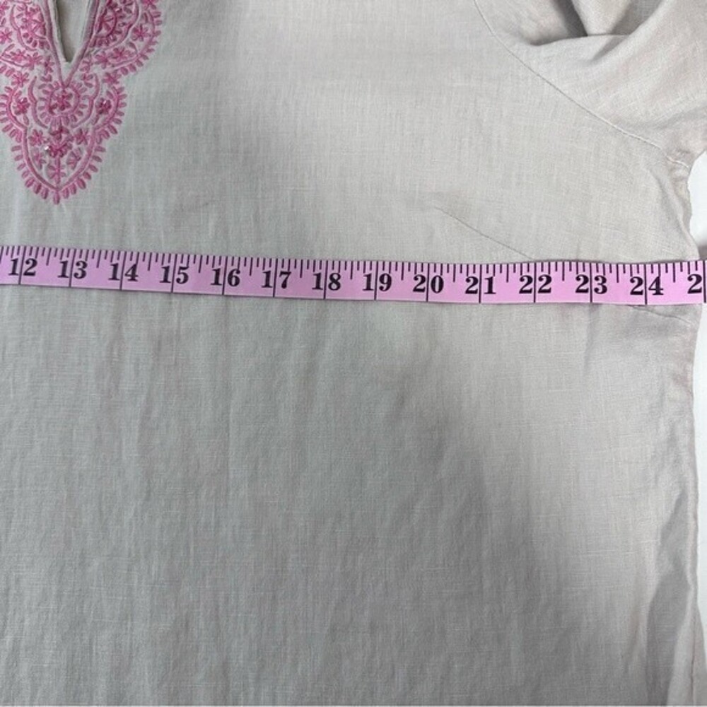 Susan‎ Bristol Women’s Tunic w/Embroidered Beaded details, Size 2X, Beige - Picture 5 of 7
